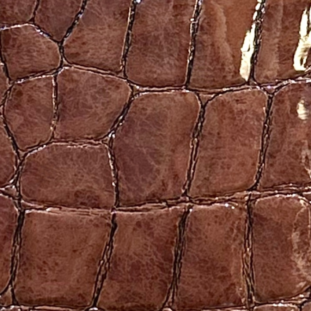 🌟HP🌟VTG 1990s Faux Brown Croco Vinyl Satchel Style Handbag by Liz Claiborne - Picture 14 of 14